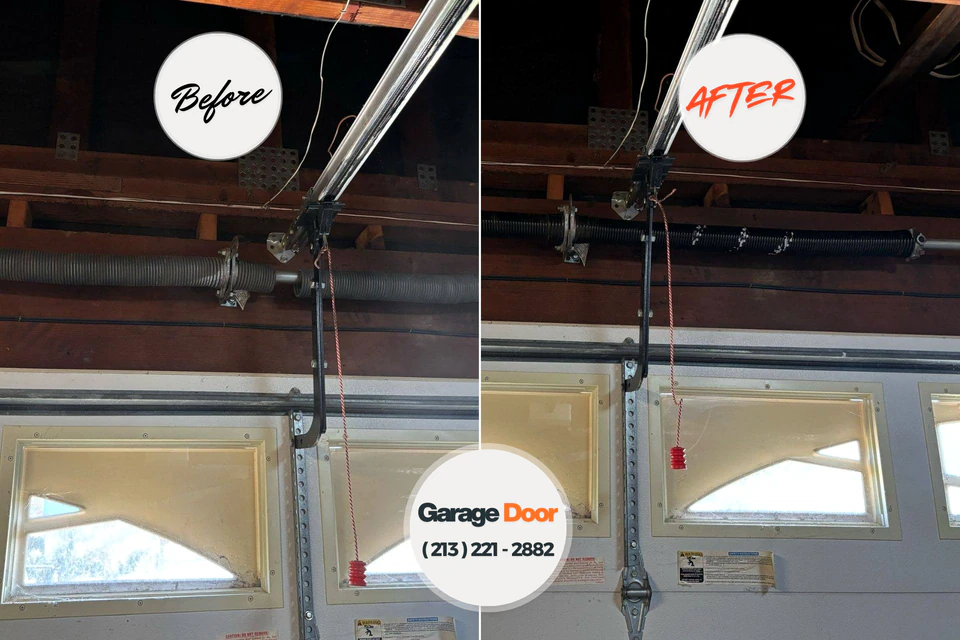 Before and after: garage door repair Crugers, NY